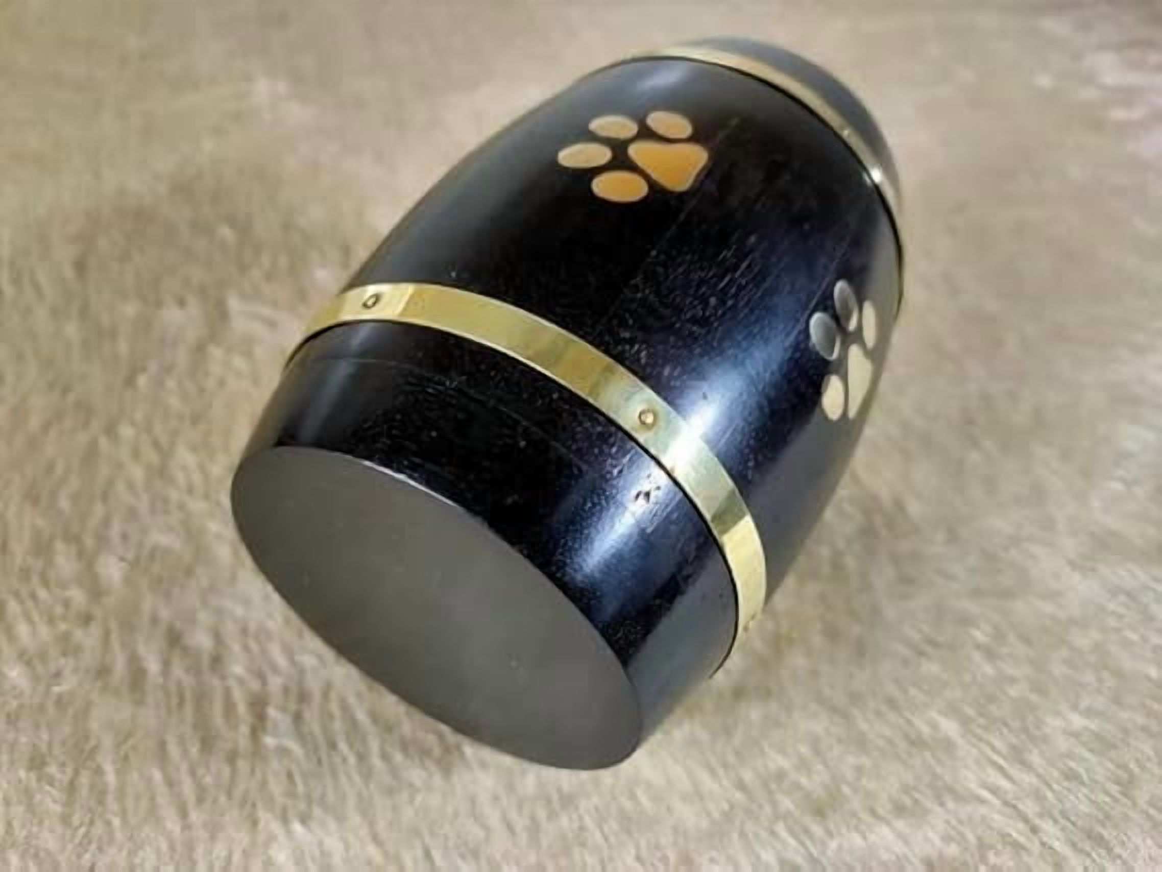 Wooden Cremation Pet Urn for Dog Cat Ashes with Brass Inlay Paws | Funeral Cremation Urn|pet Memorial Keepsake Urn | Wooden Pet Urn, Loss Pet Memorial Remembrance Gift