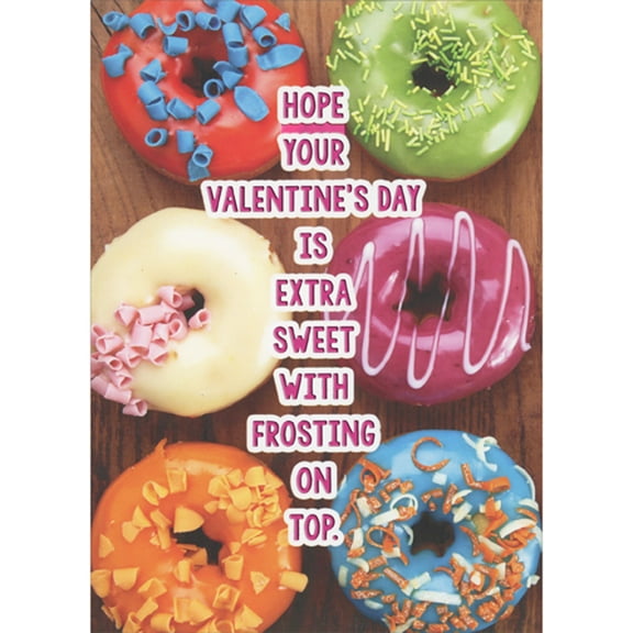 RSVP Extra Sweet with Frosting on Top: Six Colorful Donuts Photo Valentine's Day Card