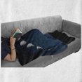 thumbnail image 6 of Moon Soft Flannel Fleece Blanket, Lunar Phases and Stars Little Houses Hills Silhouette Night Sky Illustration Print, Cozy Plush for Indoor and Outdoor Use, 50" x 60", Grey and Black, by Ambesonne, 6 of 6