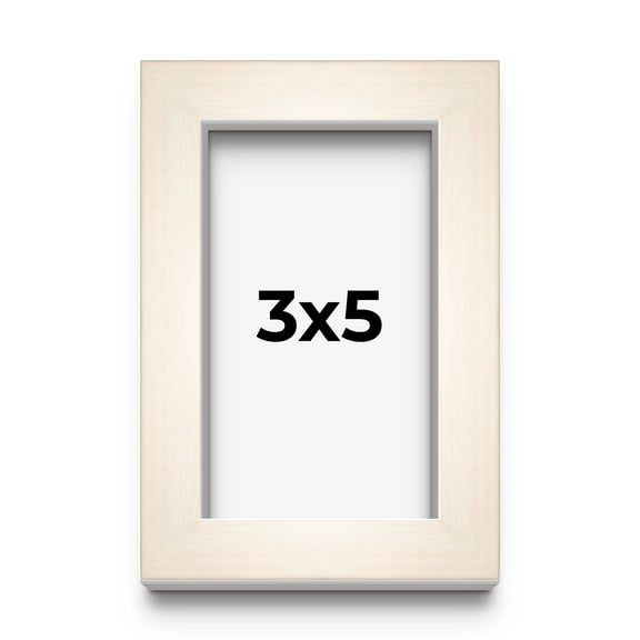 3x5 Frame White Wheat Solid Wood Picture Frame | Moulding Width 0.75 Inches | Interior Depth 0.5