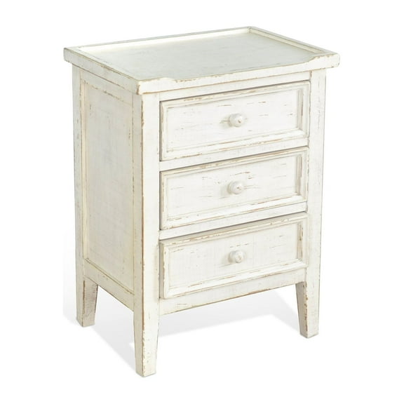 Sunny Designs Marina White Sand Wood End Table