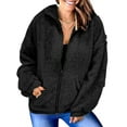 thumbnail image 2 of Fashnice Ladies Outwear Cardigan Coat Solid Color Jacket Loose Winter Overcoats Black L, 2 of 5