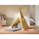 thumbnail image 4 of Para niños 2 - in - 1 couch: comfy para niños pequeños couch, fold - out convertible sofa to lounger, foam para niños chair con soft sherpa, a great gift para girls y boys (gray crown, grande), 4 of 7