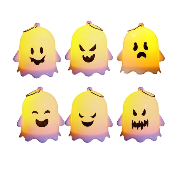 Mini LED Ghost Night Lights Assorted Spooky Face Ghost Lamp,Soft Warm Eye Care Ambient Light, Indoor Halloween Decorations, Living Room Bedroom Tabletop Ghost Figurine Lights, Halloween Birthday Gift