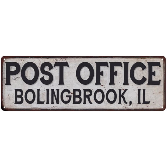 Bolingbrook, Il Post Office Sign Vintage 6x18 206180011452