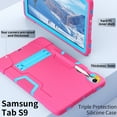 thumbnail image 5 of Dteck Case for Samsung Galaxy Tab S9 2023 (SM-X710/X716B/X718U)/S8 11 Inch SM-X700/X706 2022 / S7 11 Inch SM-T870/T875, Heavy Duty Hybrid Shockproof Kickstand Rugged Kids Friendly Case Cover,Rose+Blue, 5 of 8