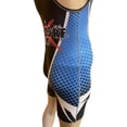 thumbnail image 5 of Woldorf USA Sublimated Woldorf Wrestling Singlet (L) in Black/Blue Fighting Uniform, Training Uniforms, Pre-Shrunk, Ultra Light Weight Uniforms Soft Fabric Singlet, 5 of 6