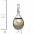 thumbnail image 3 of 14K White Gold 9-10mm Teardrop Black Saltwater Tahitian Pearl Pendant (22 X 9.8) Made In Canada -Jewelry By Sweet Pea, 3 of 7