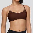 thumbnail image 6 of Staki Sports Bras for Women Padded Medium Support Criss Cross Strappy Bra Seamless High Impact Yoga Exercise Athletic Bras(Brown,S), 6 of 9