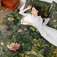 thumbnail image 4 of Manfei Flying Gradient Butterflies 7 Pieces Bedding Comforter Set for Girls Female Teens,Chic Flowers Full Bedding Set Lightweight,Spring Graden Fitted Sheet Flat Sheet,Luxury Bedroom Decor, 4 of 8