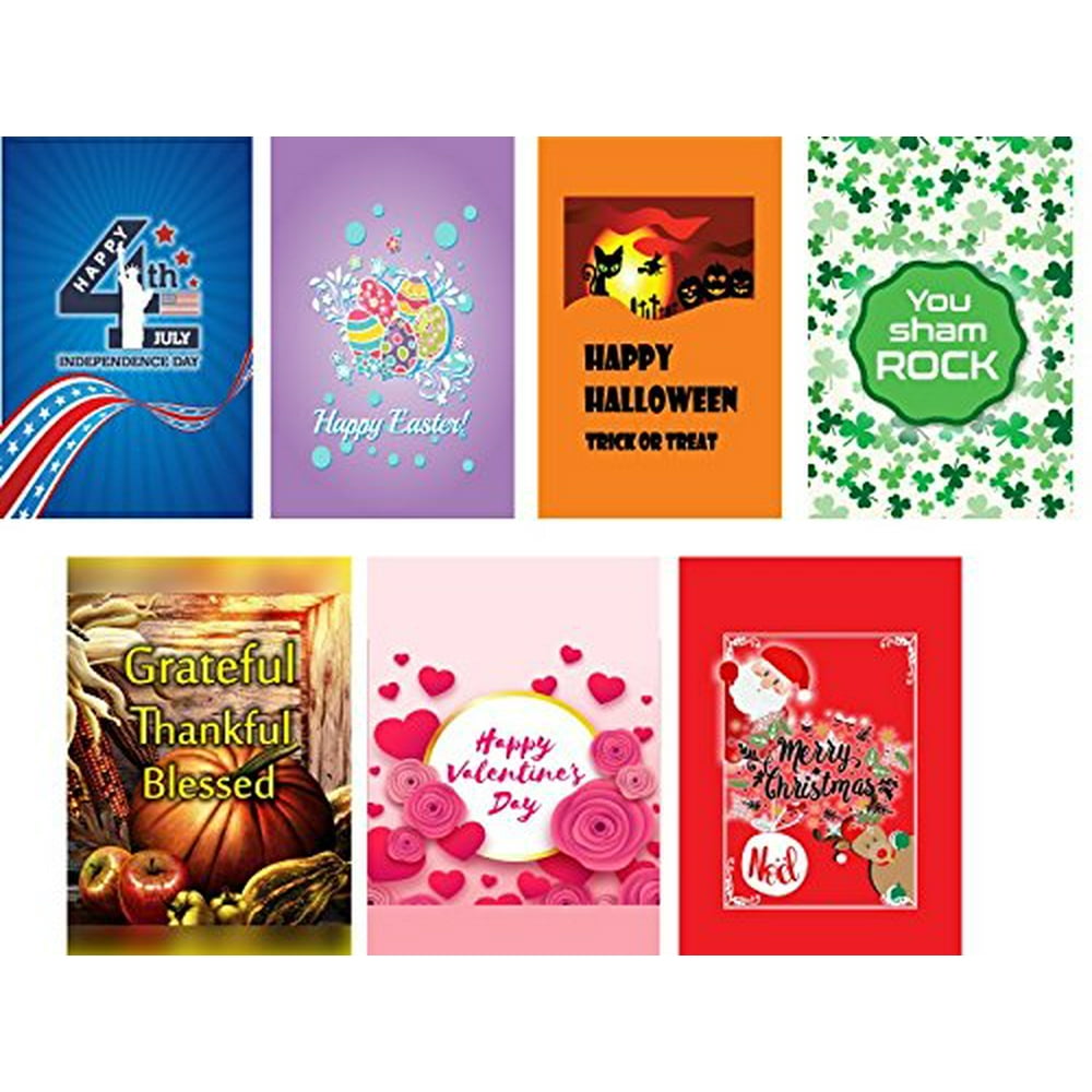 Seasonal Garden Flag Set of 7 Durable Polyester 12