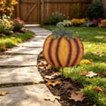 thumbnail image 6 of Iron Pumpkin Yard Decorations, Metal Garden Stakes Fall Lawn Ornaments for Thanksgiving Halloween Outdoor Patio Decor, Ground Insert Art for Home Backyard Seasonal Display, Orange, Style A, 6 of 9