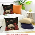 thumbnail image 4 of ZFLMY Skull Cushion Covers,Sugar Skeleton Decorative Pillow Covers,Romantic Rose Floral Pillow Covers Black Birds Animal Decorative Square Pillow Cases,Style Throw Pillow Covers 24x24in, 4 of 5