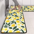 thumbnail image 2 of Kitchen Rugs Sets Of 2,Yellow Lemon Fruits GreenLeaves Pattern Anti Fatigue Kitchen Mat Rugs Non Slip Washable,Decorative Kitchen Floor Mats for Kitchen,Sink,Laundry,17"x47"+17"x47", 2 of 5