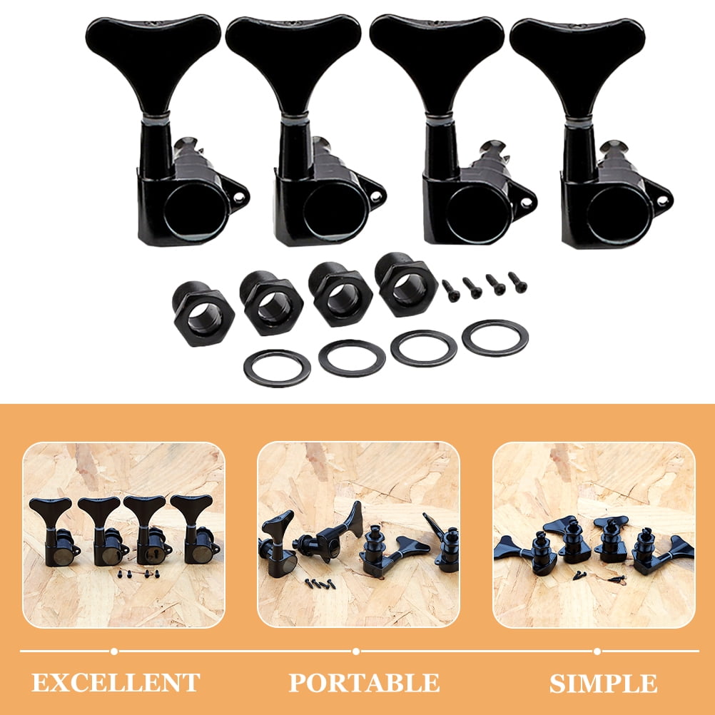 WHAMVOX  4 Sets Bass String Replacement Pegs Tuning Musical Instruments Black