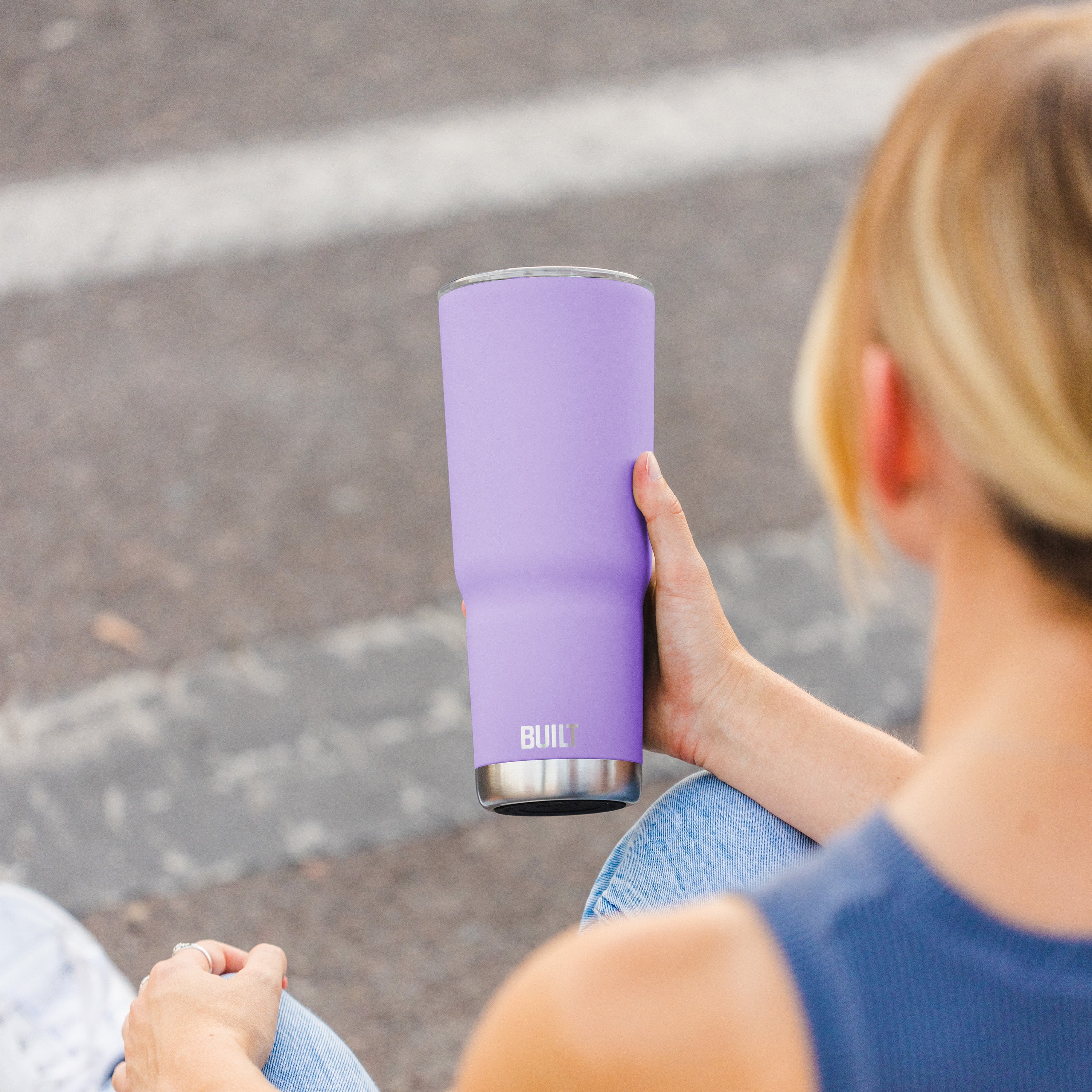 BUILT Torrent 30 oz Double-Wall Insulated Stainless Steel Tumbler Water Bottle, Lavender