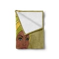 thumbnail image 2 of African Soft Flannel Fleece Throw Blanket, Native Fashion Lady Portrait Dress Earring Turban Make Hand Drawn Illustration, Cozy Plush for Indoor and Outdoor Use, 60" x 80", Multicolor, by Ambesonne, 2 of 6