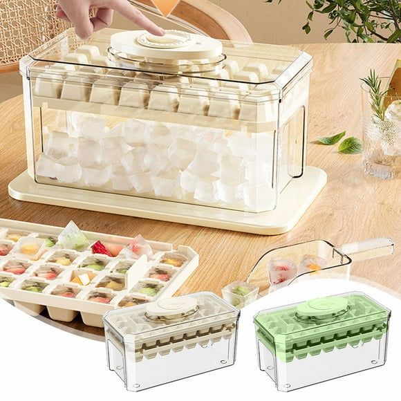 Bandeja de Hielo Xihbxyly 64 Rejillas Gran Capacidad con Tapa