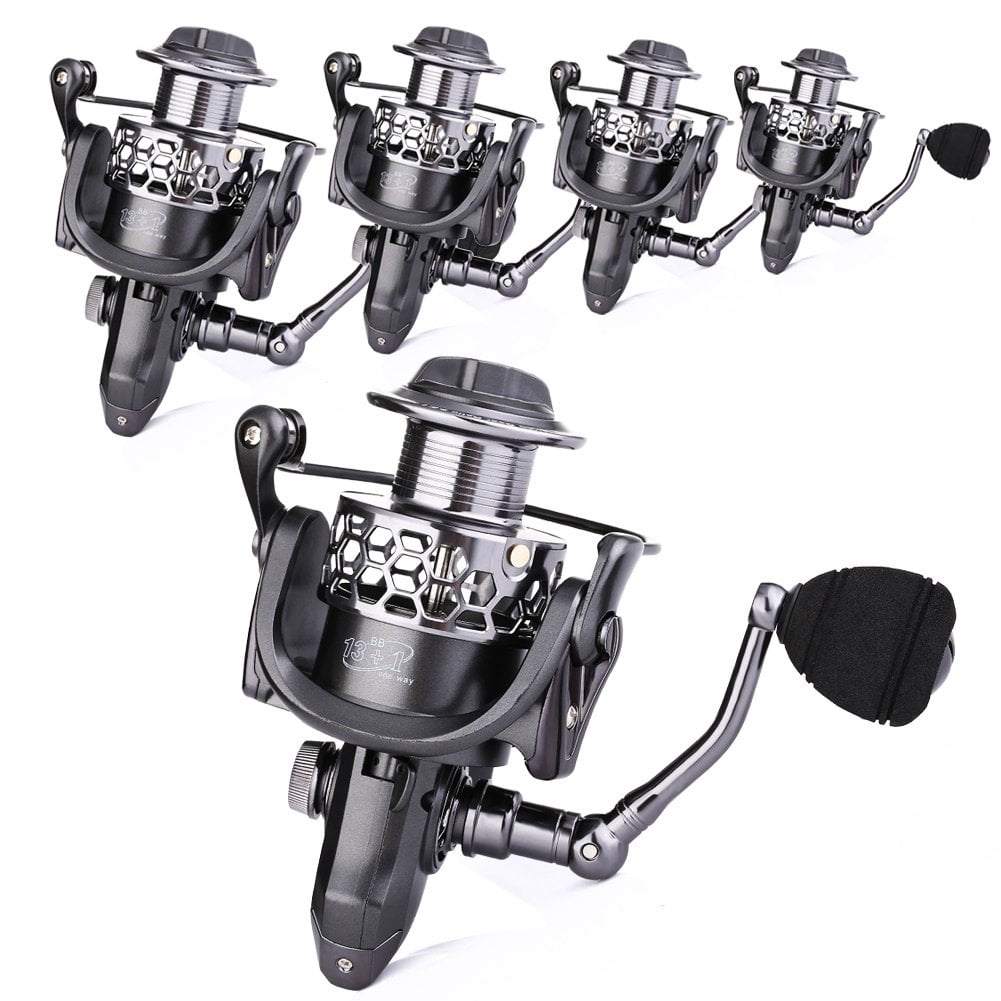 Fishing Reel 13+1bb Light Weight Ultra Smooth Aluminum Spinning With Free Spare Graphite Spool