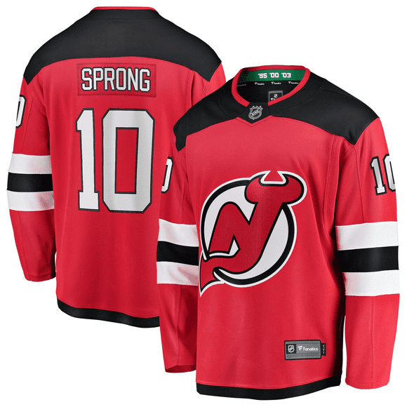 Men's New Jersey Devils Hockey Jersey Red #10 Daniel Sprong Replica Player Name Jersey