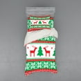 thumbnail image 1 of Ambesonne Christmas Bedding Set 3 Pcs, Holiday Season Deer, Twin XL, Red Green White, 1 of 3