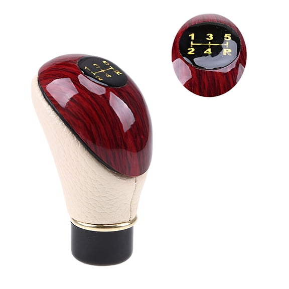 MELIVO Manual Car Leather Gear Stick Shift Knob Shifter Lever Handle 5 Speed