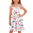 thumbnail image 4 of Vornjynx Floral Dresses for Kids Girls Sleeveless with Pockets Square Neck Casual Summer Daily Dress Multicolor Size 2, 4 of 9