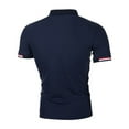 thumbnail image 3 of IYTR Mens T Shirts Comfy Casual Solid Color Short Sleeve Summer T Shirts Outdoor Sport Fitness Shirts Zipper Round Neck Navy XXXL, 3 of 4