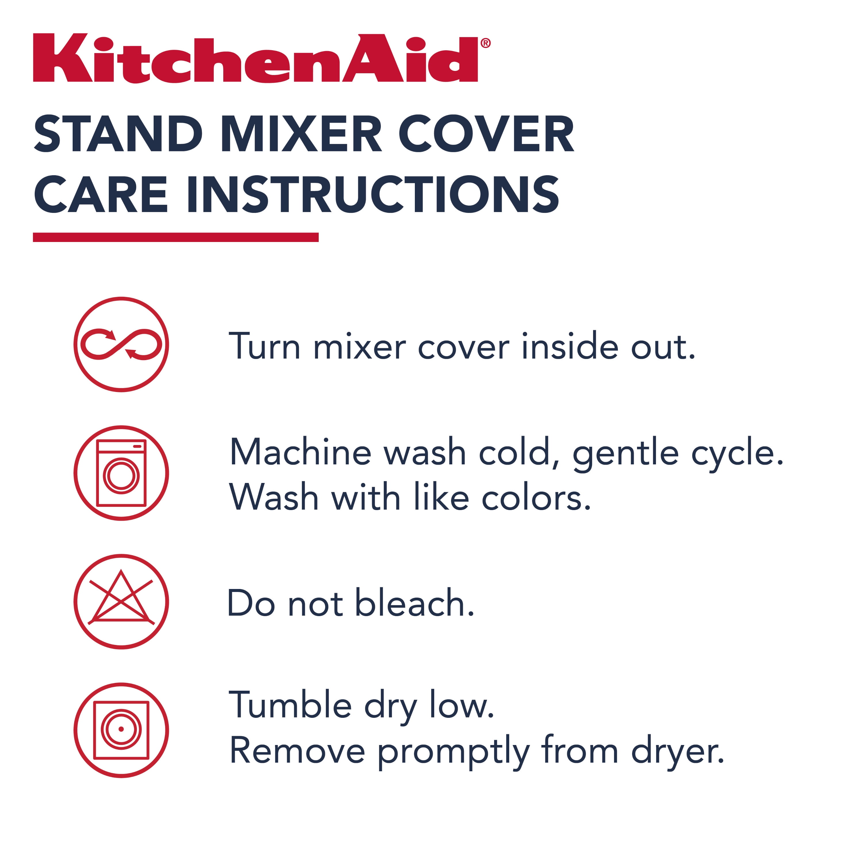 KITCHENAID Fitted Tilt-Head Solid Stand Mixer Cover with Storage Pocket, Quilted 100% Cotton, Blue Velvet, 14.4"x18"x10"