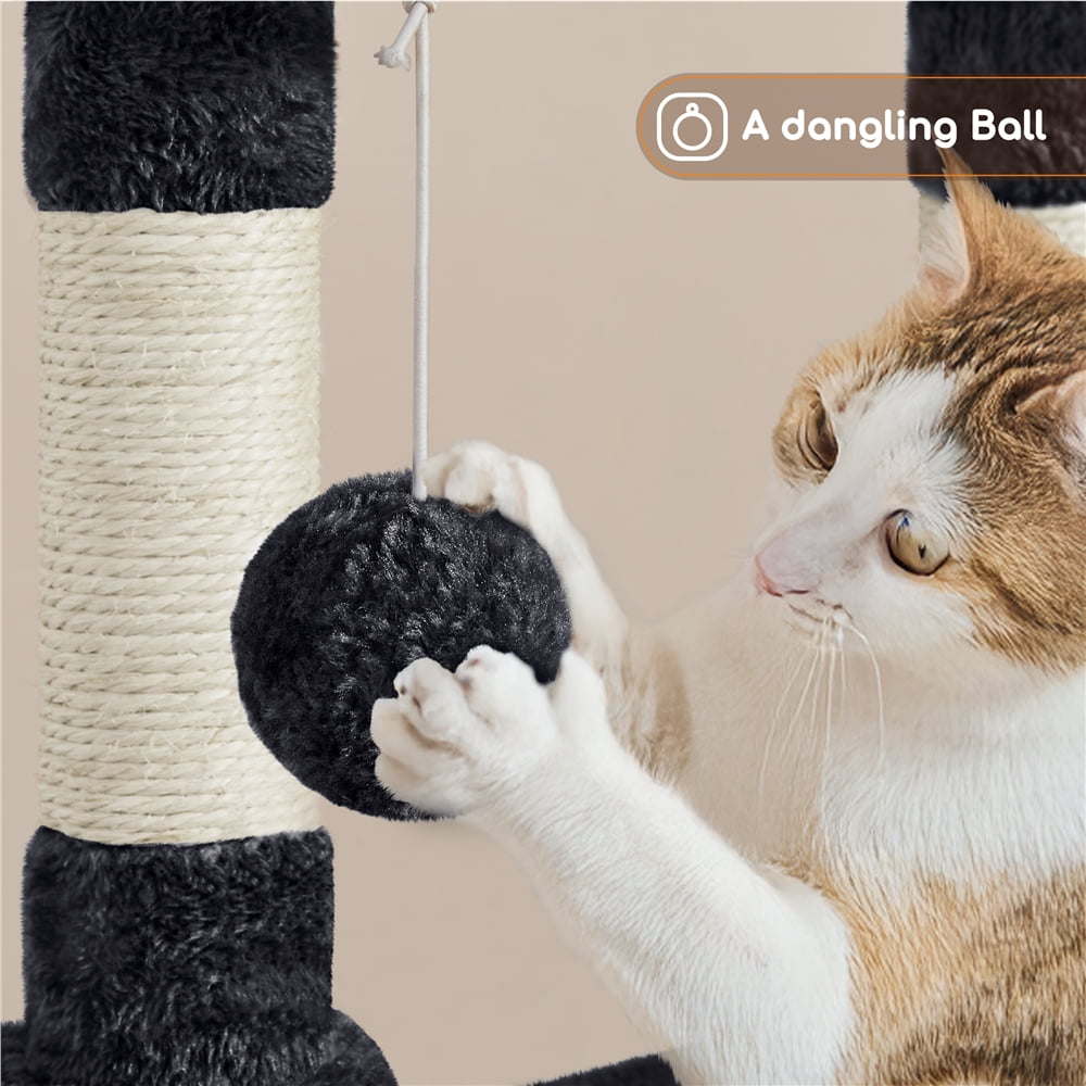 Yaheetech 42inch Cat Tree with Condo Basket Perch Platform, Black