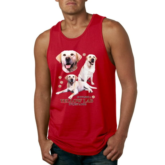 If It's Not a Yellow Lab It's Just a Dog Gift | Mens Dog Lover Graphic Tank Top, Red, Medium
