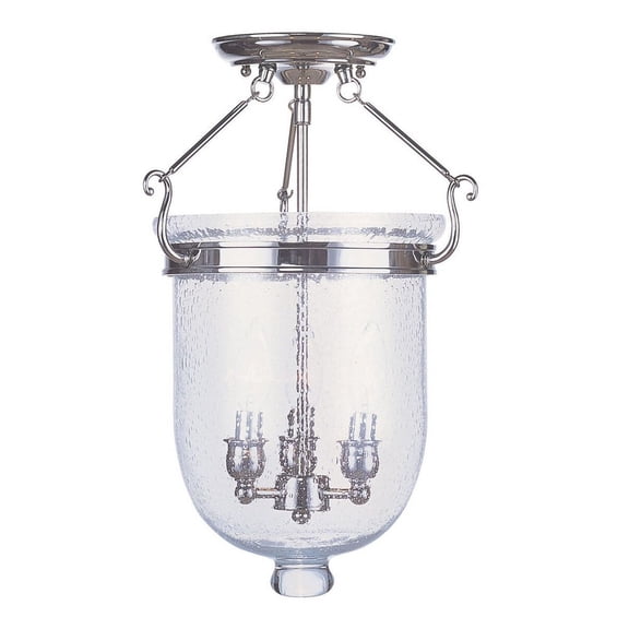 5082-07 Livex Lighting Jefferson - 3 Light Flush Mount in Traditional Style - 12 Inches wide by 17 Inches high-Bronze Finish