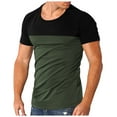 thumbnail image 5 of Men's T Shirt Summer Color Matching Crew Neck Base Shirt Men's Short Sleeved T Shirt, 5 of 9