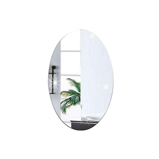 Mirror Wall Sticker Oval Self Adhesive Rectangular Bedroom Store Art