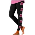 thumbnail image 1 of Women's High Waisted Leggings Comfortable Stretch Pants for Daily Wear Use and with Cancer Awareness Month Design, 1 of 4