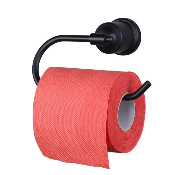 WOWOW Bathroom Toilet Paper Holder Matte Black Toilet Tissue Holder Wall Mount