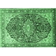 thumbnail image 1 of Ahgly Company Indoor Rectangle Medallion Emerald Green Traditional Area Rugs, 5' x 8', 1 of 4
