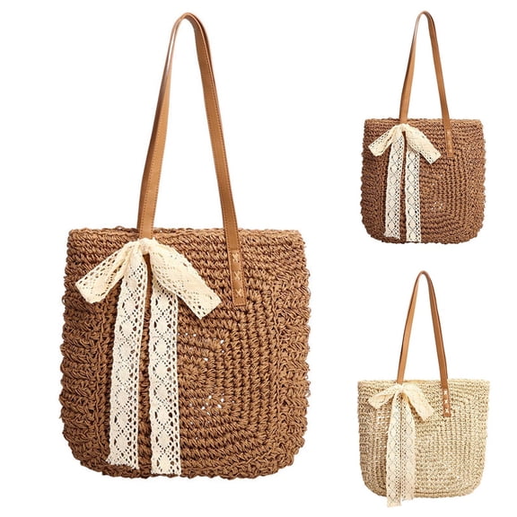 Miaoju Crochet Tote Bag, Mesh Crochet Beach Bag, Hippie Knitted Tote Bag for Women
