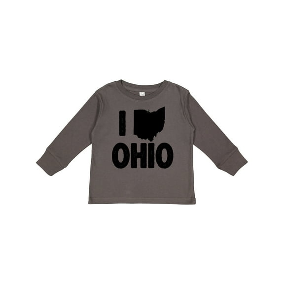 Inktastic I Love Ohio with State Silhouette Boys or Girls Long Sleeve Toddler T-Shirt
