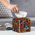 thumbnail image 6 of Lsque Daisies Flowers Printed Tissue Box Cover Holder, Facial Paper Organizer Dispenser,Square with Bottom Belt, PVC Leather Decorative Organizer, 6 of 8