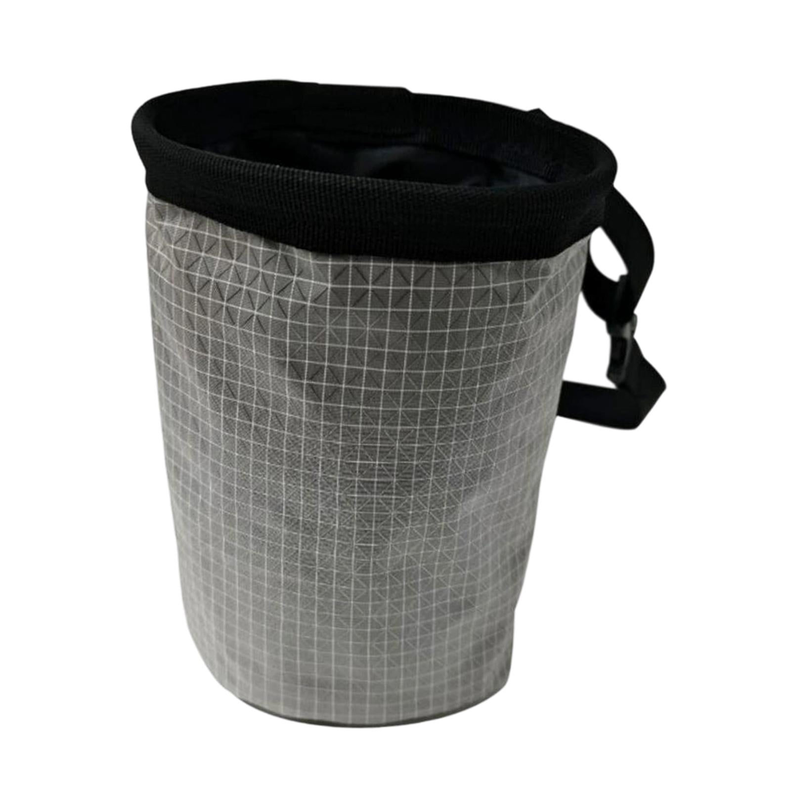 Dualoai Chalk Bag Climbing Equipment Storage Pouch for Bouldering Fitness Gymnastics Silver Gray