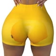 thumbnail image 2 of Haiem Yellow Lemon No Front Seam Biker Shorts for Women Yoga Workout Gym Bike Shorts with Tummy Control Moisture-Wicking-X-Large, 2 of 9