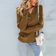thumbnail image 3 of Vedolay Cute Tops for Women Fashion Fall Sweaters Ruffle Neck Knit Pullover Cute Tops,Khaki S, 3 of 4