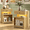 Natural, variant on Winkalon Farmhouse Nightstand with Charging Station and Sliding Drawer, Rustic Wood Bed Side Tables with Open Storage Shelf, Bedroom Living Room,Black