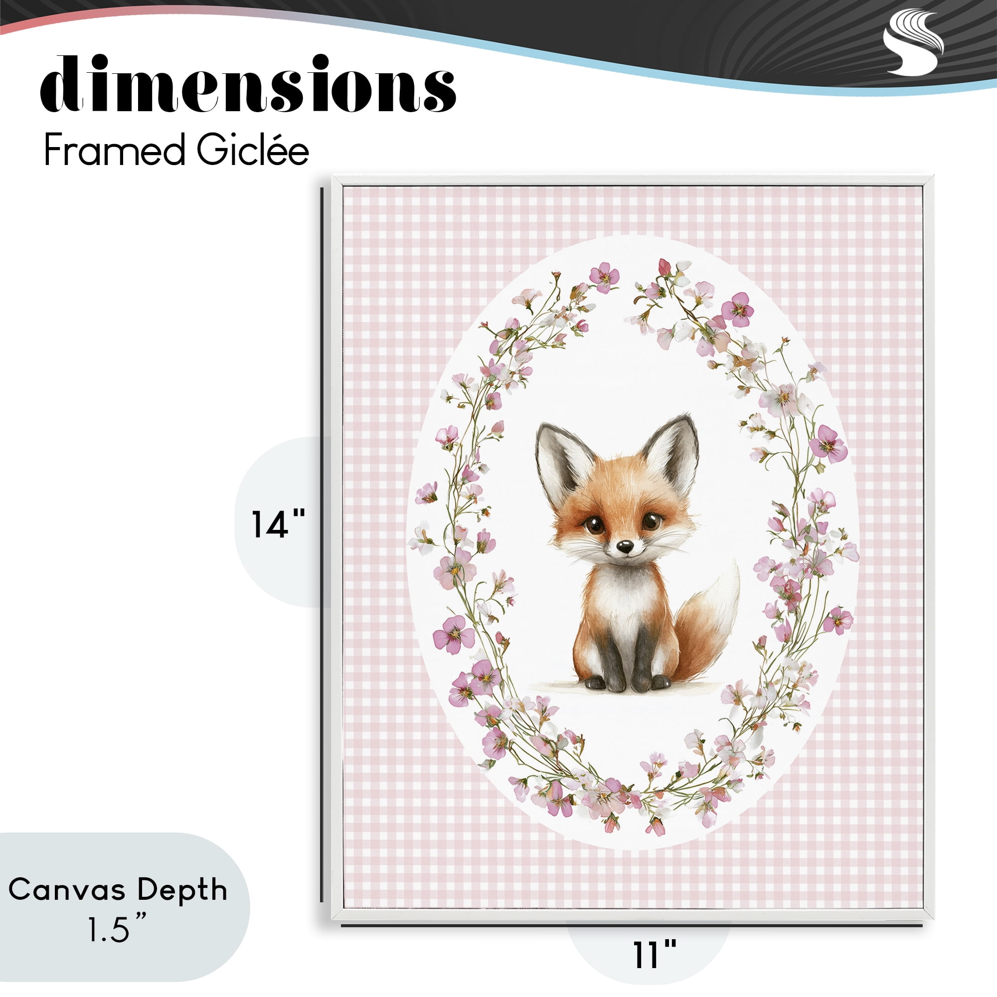 Stupell Industries Fox with Cherry Blossoms White Framed Giclee Art, design by Christine Simpson Art