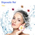 thumbnail image 1 of 100Pcs Women Disposable Transparent Shower Hair Salon SPA Cap Protective Hat, 1 of 9