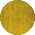 thumbnail image 1 of Ahgly Company Machine Washable Indoor Round Abstract Yellow Modern Area Rugs, 5' Round, 1 of 4