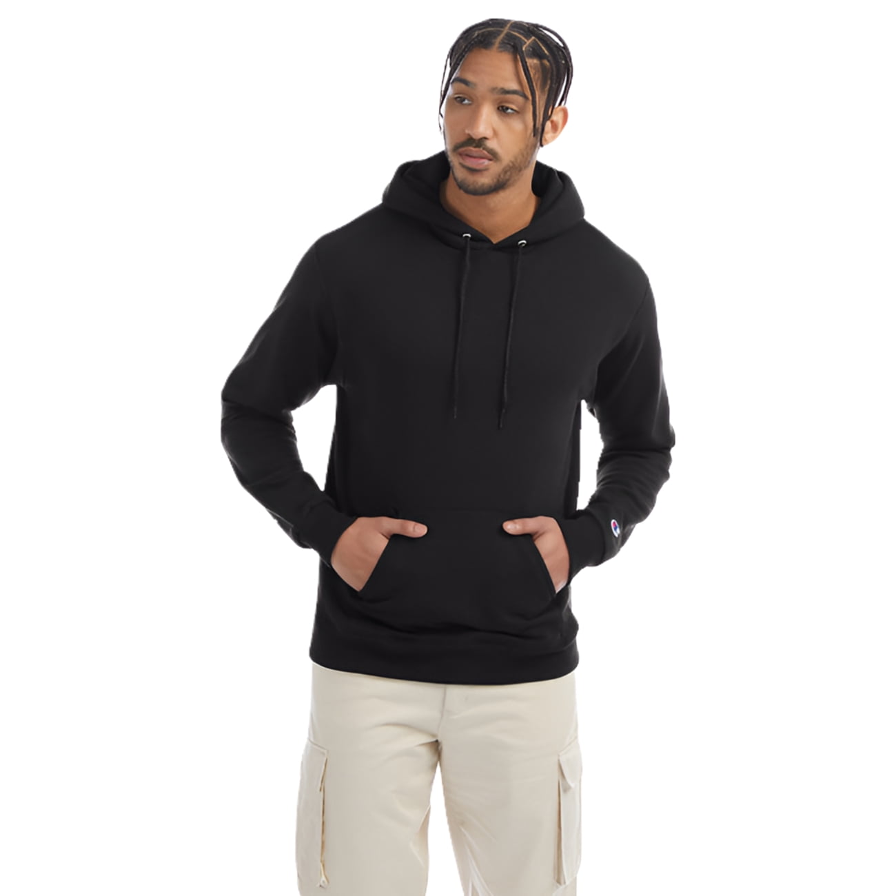 Champion Adult Double Dry Eco Pullover Hooded Sweatshirt - BLACK - L