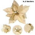 thumbnail image 2 of 15 piezas de flores artificiales de Pascua con purpurina navideña, 8,7 pulgadas, flores artificiales para bodas, adornos para árboles de Navidad, 2 of 5