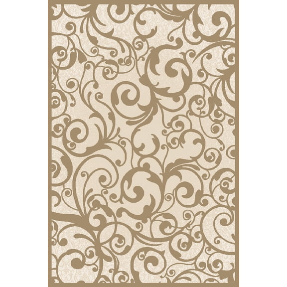 Radici Usa Pisa Area Rug 1845 Ivory Swirls Curls 7' 10" x 10' 6" Rectangle